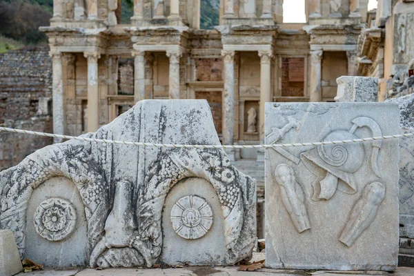 Selçuk Zmir Türkiye Aralık 2017 Celsus Kütüphanesi Zmir Selcuk Kentindeki — Stok fotoğraf