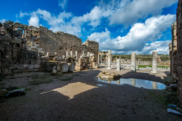 Antalya Turchia Febbraio 2018 Perge Ancient City Antalya Turchia — Foto Stock