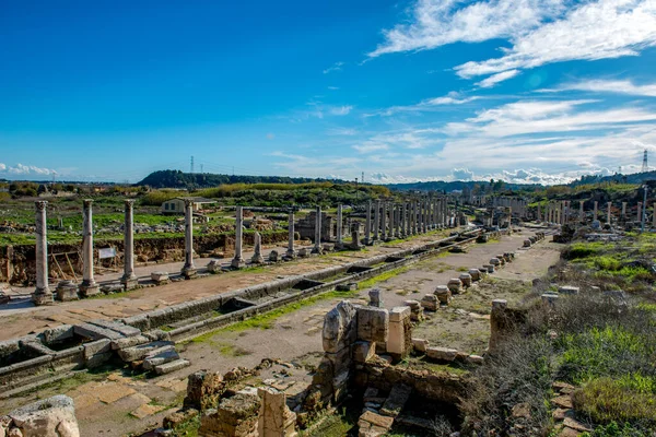 Antalya Turquía Febrero 2018 Perge Ancient City Antalya Turquía —  Fotos de Stock