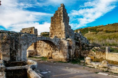 Antalya, hindi. Şubat 04, 2018. Perge Antik Kenti, Antalya - Türkiye.