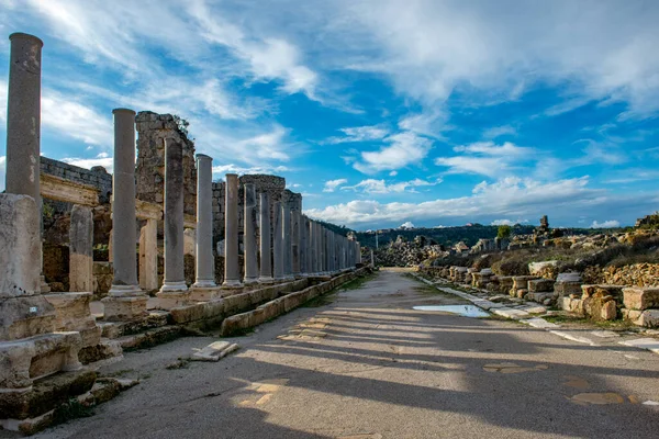 Antalya Turchia Febbraio 2018 Perge Ancient City Antalya Turchia — Foto Stock