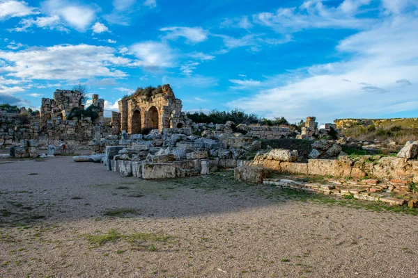 Antalya Törökország 2018 Február Perge Ókori Város Antalya Törökország — Stock Fotó