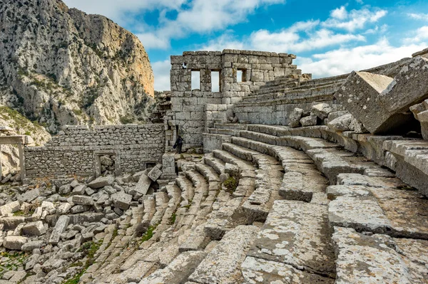 Antalya Die Türkei Dezember 2017 Das Amphitheater Der Antiken Stadt — Stockfoto