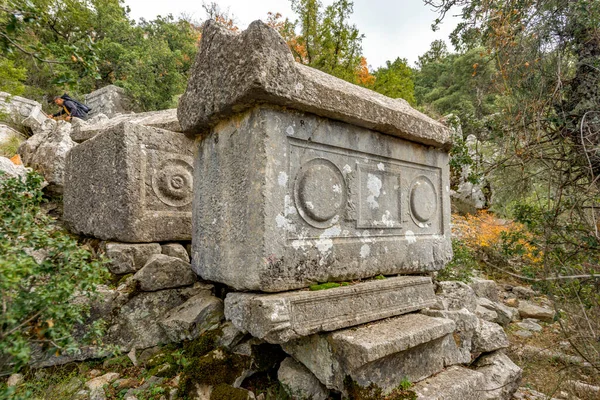 Antalya Turchia Dicembre 2017 Anfiteatro Nella Città Antica Termessos Antalya — Foto Stock