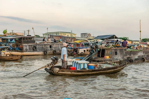 Diciembre 2015 Puede Tha Vietnam Mercado Saqueo Río Mekong Cerca — Foto de Stock