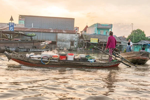Diciembre 2015 Puede Tha Vietnam Mercado Saqueo Río Mekong Cerca — Foto de Stock