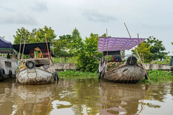 Diciembre 2015 Puede Tha Vietnam Mercado Saqueo Río Mekong Cerca — Foto de Stock