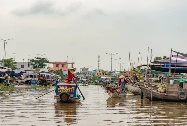 Diciembre 2015 Puede Tha Vietnam Mercado Saqueo Río Mekong Cerca — Foto de Stock