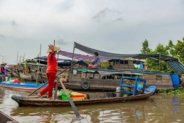 Diciembre 2015 Puede Tha Vietnam Mercado Saqueo Río Mekong Cerca — Foto de Stock