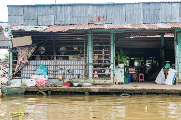 Mercado Saques Rio Mekong Perto Cidade Can Tho Delta Mekong — Fotografia de Stock