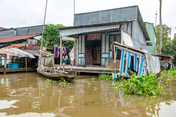 Mercado Saqueos Río Mekong Cerca Ciudad Can Tho Delta Del — Foto de Stock