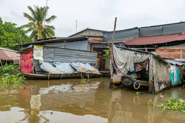 Mercado Saques Rio Mekong Perto Cidade Can Tho Delta Mekong — Fotografia de Stock