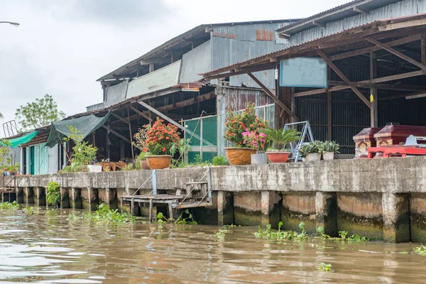 Mercado Saqueos Río Mekong Cerca Ciudad Can Tho Delta Del — Foto de Stock