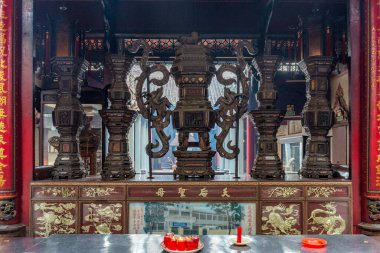 Saygon, Vietnam. 18 Aralık 2015. Cholon 'daki Ong Bon Pagoda (Çin Mahallesi), Ho Chi Minh Şehri - Vietnam.