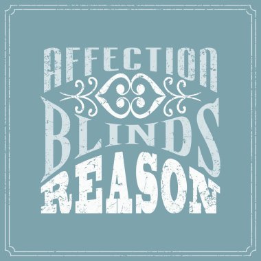 Sevgi nedeni - İngilizce söyleyerek - vintage tarzı afiş tasarımı kör ediyor.