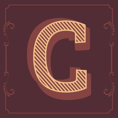 Mektup çekici vintage vektör tasarım çizgileri alfabesi