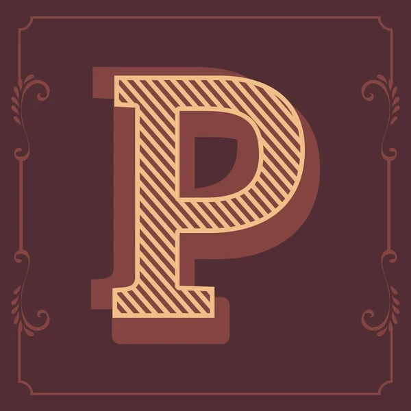 Mektup çekici vintage vektör tasarım çizgileri alfabesi — Stok Vektör
