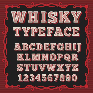 Alfabe tasarım handcrafted vintage vektör