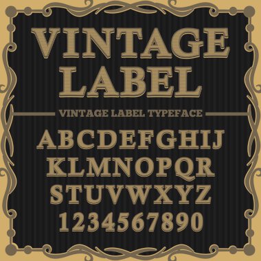 Alfabe tasarım handcrafted vintage vektör