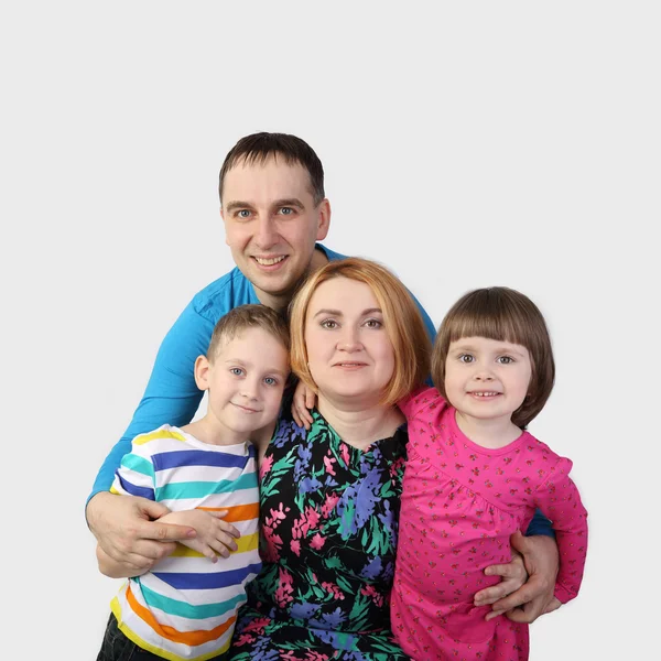 Famiglia su grigio — Foto Stock
