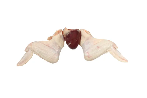 Asas de galinhas e coração — Fotografia de Stock