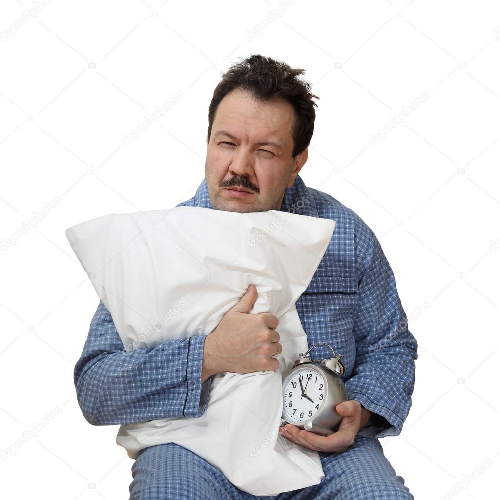 Sleepless male pillow alarm clock