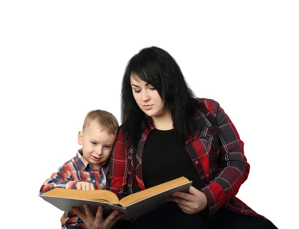 Mother and son with book — Stock Photo, Image