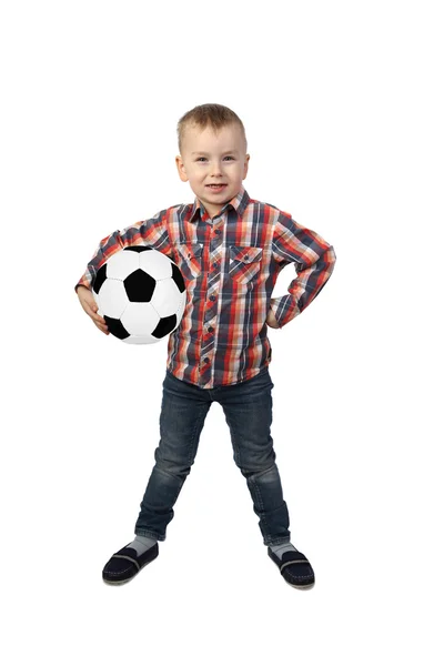 Little boy with soccer ball — Stock Photo, Image