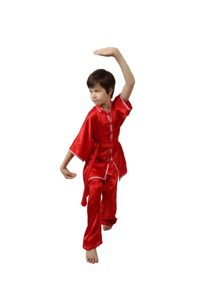 Boy wushu fighters — Stock Photo, Image