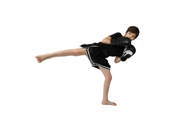 Jongen kick boxer — Stockfoto
