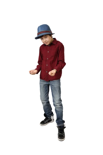 Boy in blue hat posing — ストック写真