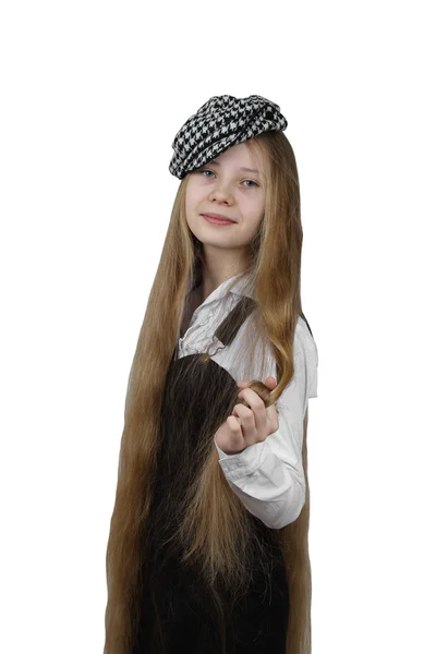 Tienermeisje met lange haren — Stockfoto