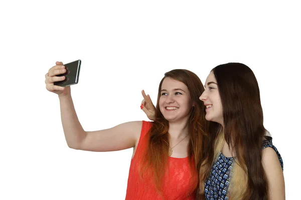 Dois amigos fazem selfie — Fotografia de Stock
