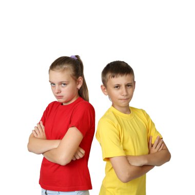 tieners op wit