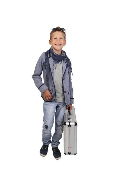 Boy with case — Stock Photo, Image