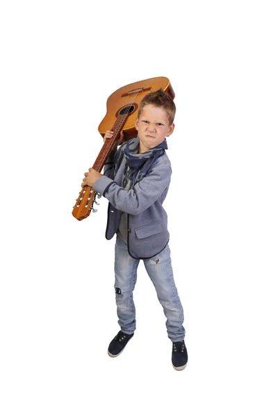 Menino com guitarra — Fotografia de Stock