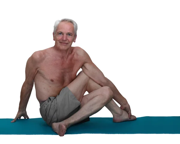 Hombre yogui en blanco —  Fotos de Stock