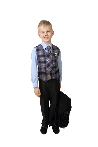 Schüler mit Schulrucksack — Stockfoto