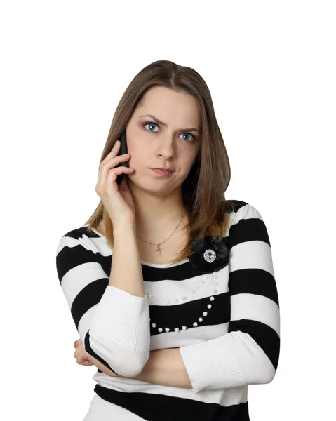 Young woman with cell phone — Stock Photo, Image