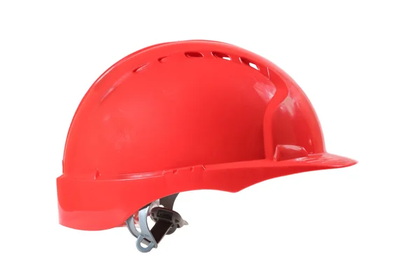 Красный шлем на белом — стоковое фото