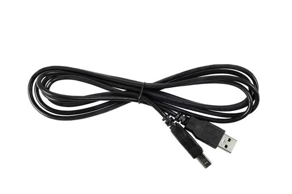 USB cable black twisted — Stock fotografie