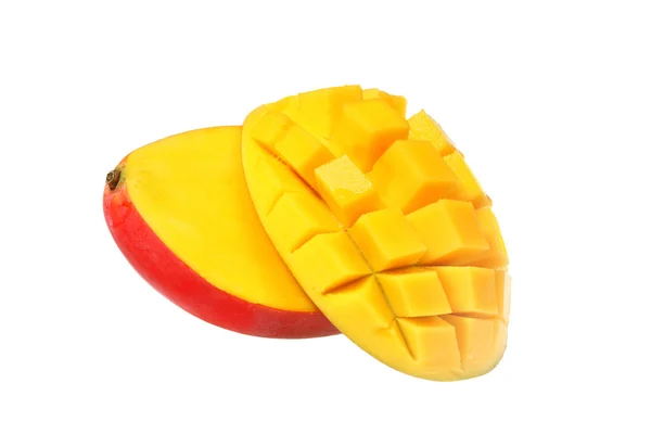 Kırmızı mango iki yarısı — Stok fotoğraf