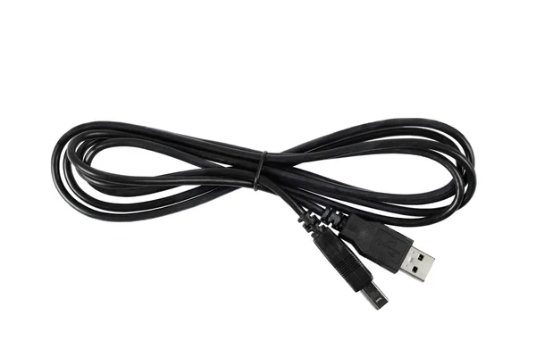 USB cable black twisted ロイヤリティフリーのストック画像