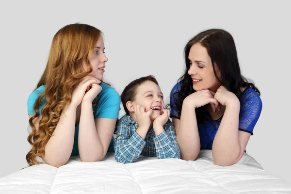 Family on gray — Stock Photo, Image