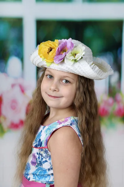 Cute girl in hat — Stock Photo, Image