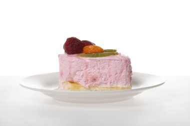 Beyaz üzerine pembe pasta