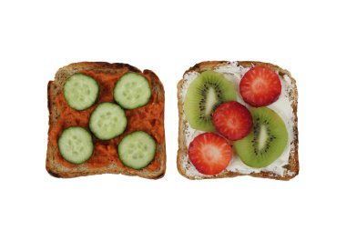 Beyaz üzerine iki tost