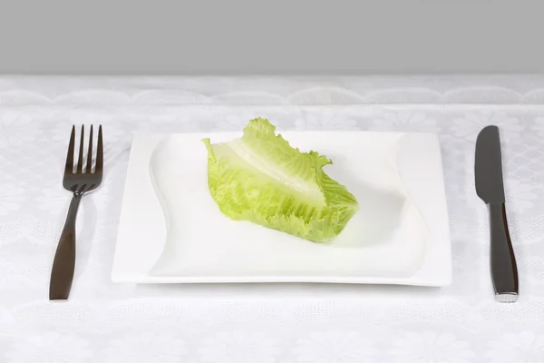 Salad leaf on plate