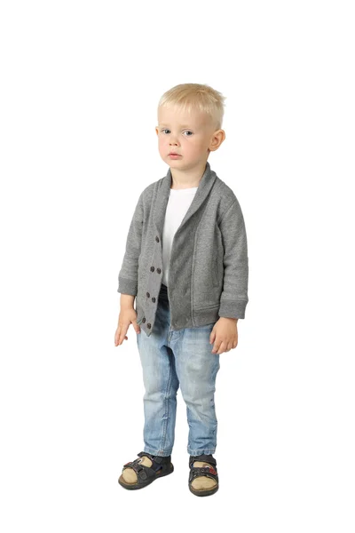 Sad little boy standing — Stock Photo, Image