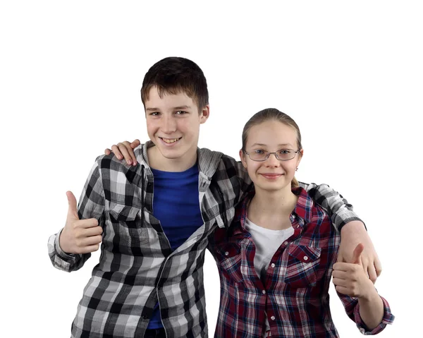 Dos adolescentes en blanco — Foto de Stock